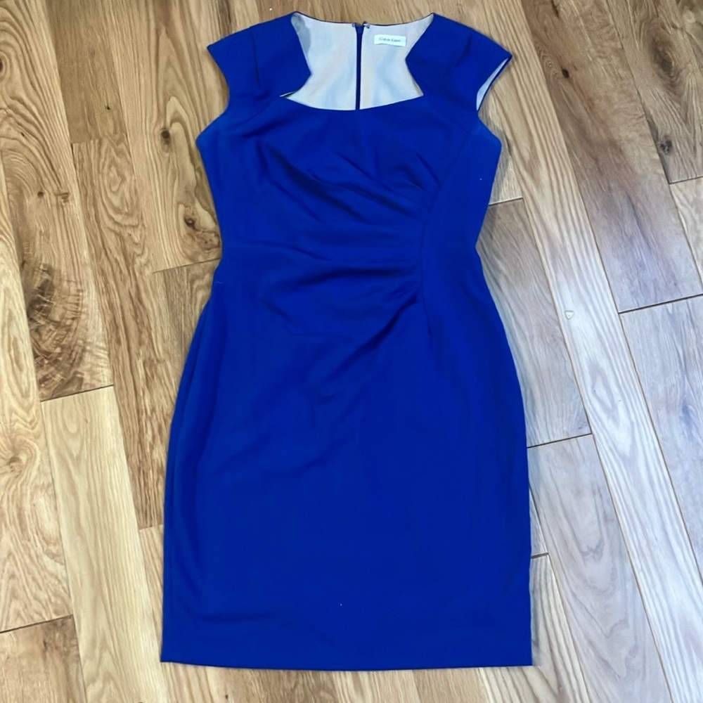 Calvin Klein coolly blue fitted dress size 6